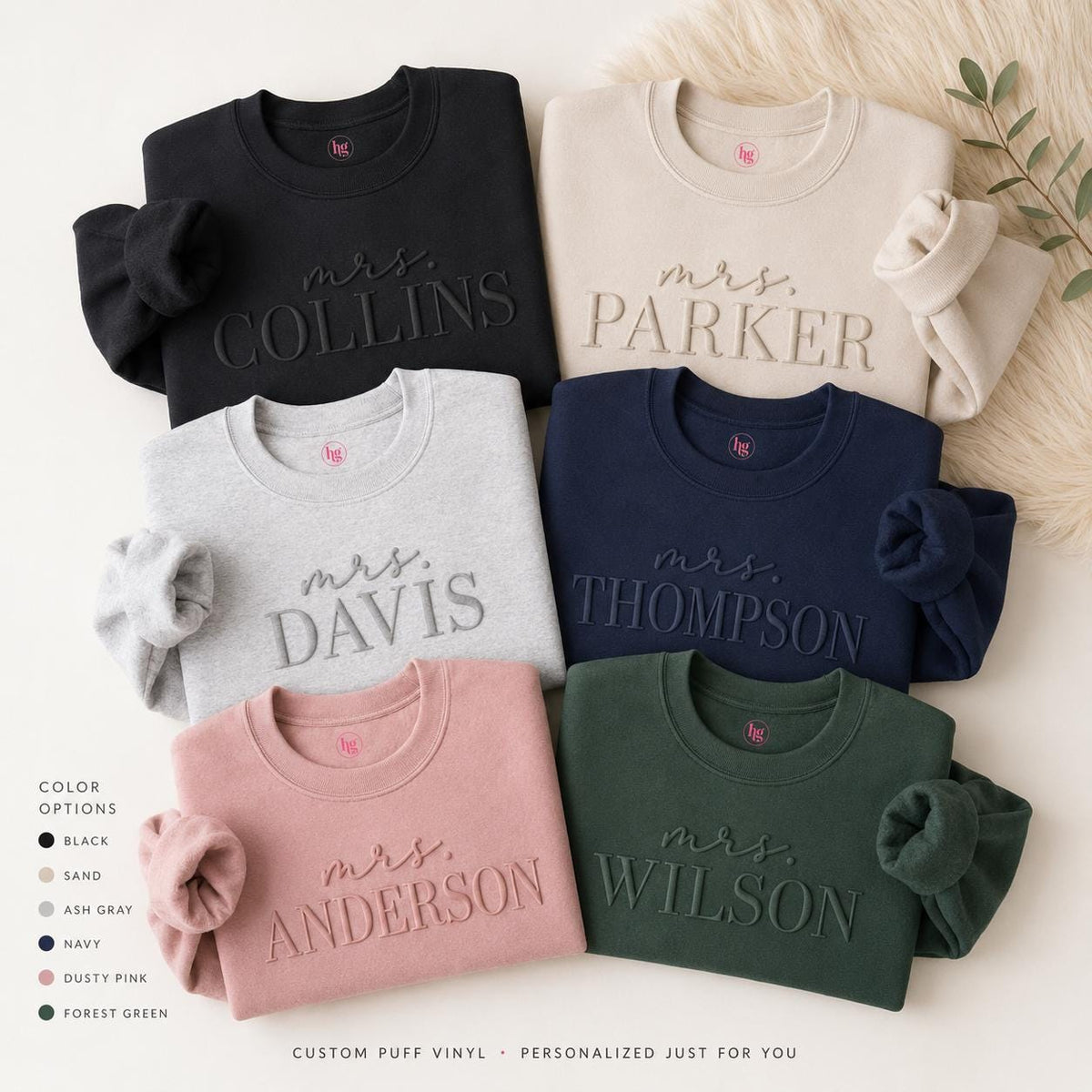 Personalized Puff Mrs. Sweatshirt | Custom Bride Crewneck