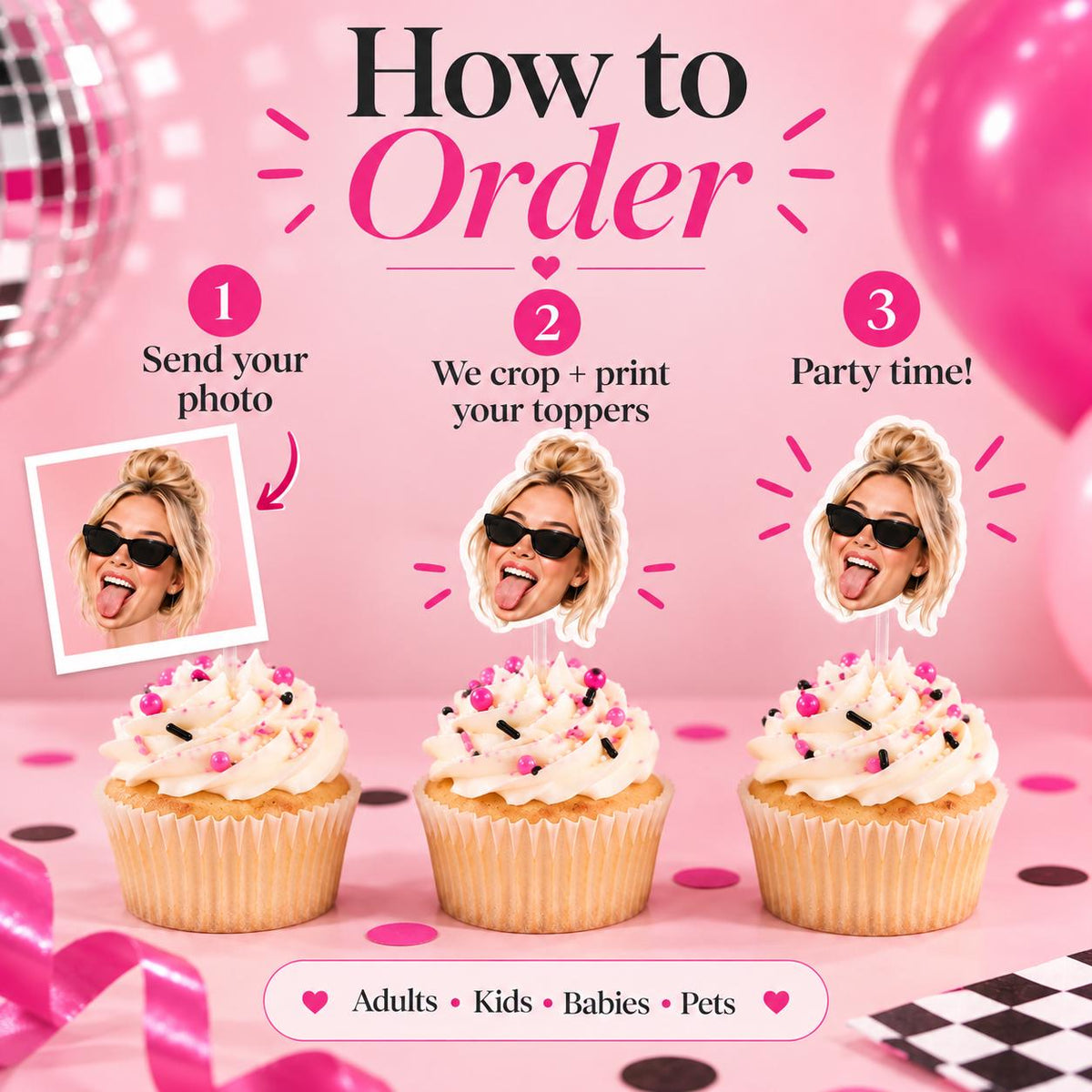 Custom Face Cupcake Toppers