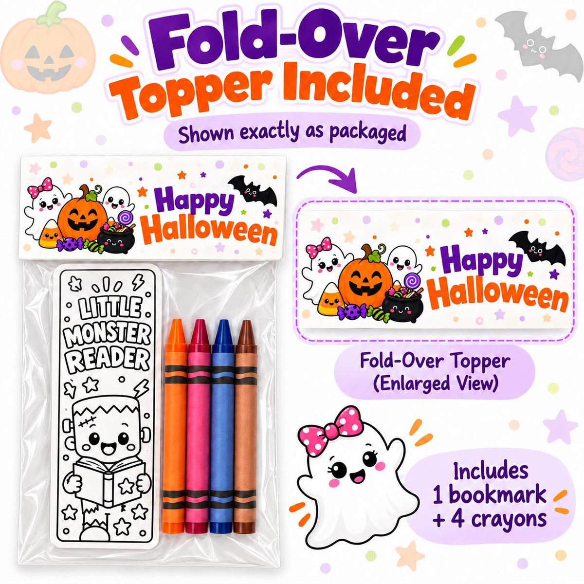 Halloween Coloring Bookmark Kit | Non-Candy Classroom Favors
