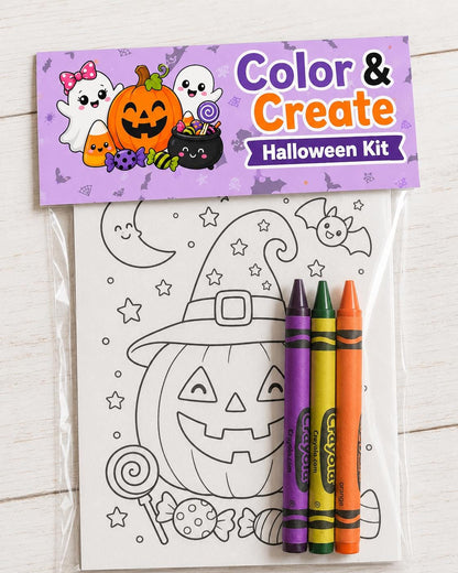Halloween Coloring Kit for Kids | Non-Candy Classroom Party Favor