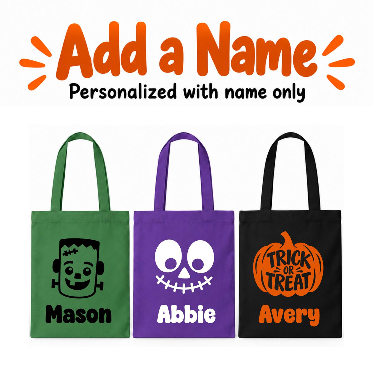 Personalized Halloween Trick-or-Treat Tote | Custom Name Candy Bag