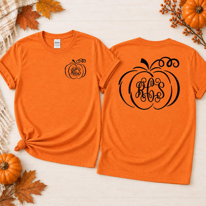 Personalized Pumpkin Monogram Shirt | Custom Fall Tee or Sweatshirt