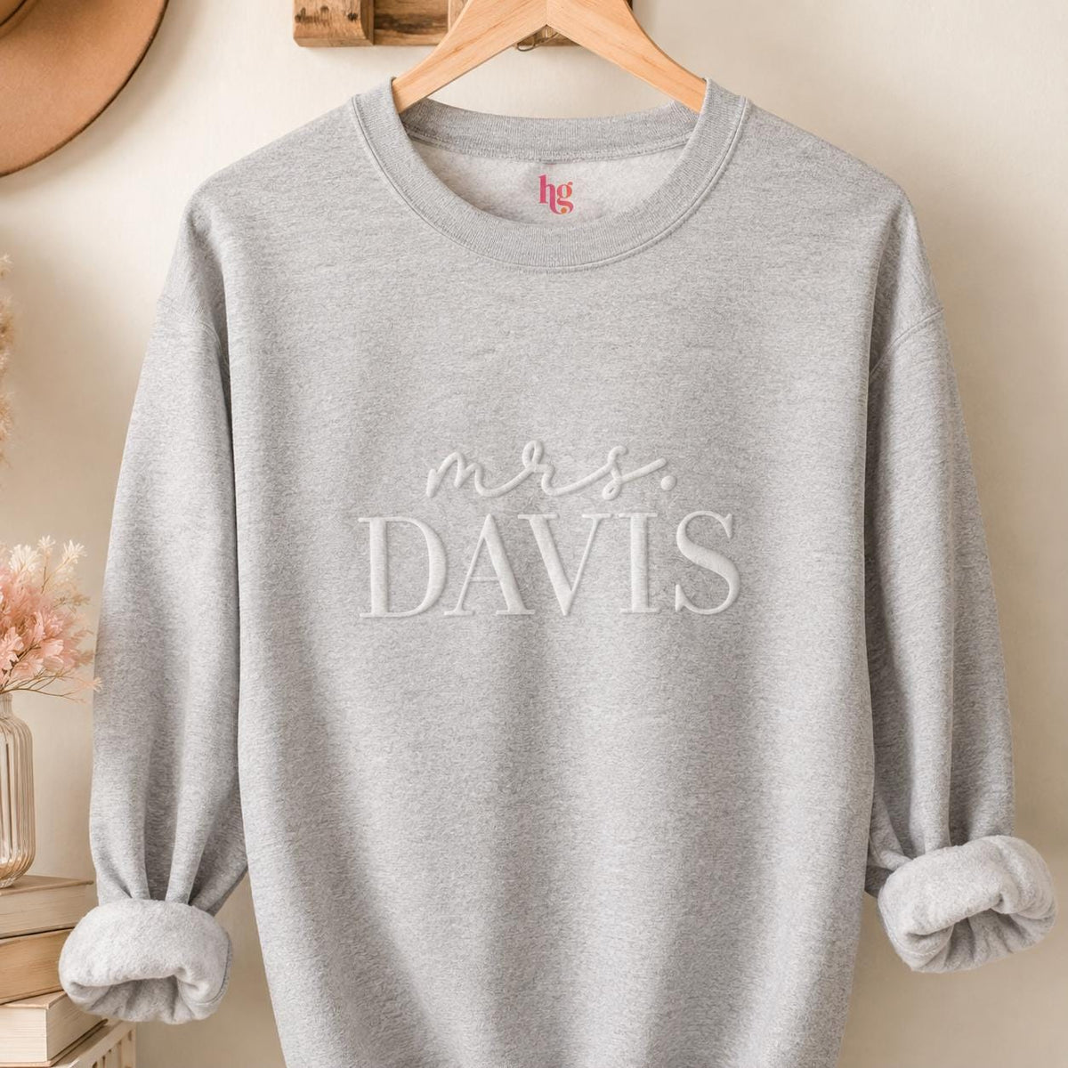 Personalized Puff Mrs. Sweatshirt | Custom Bride Crewneck