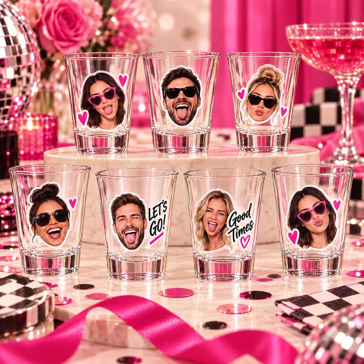 Custom Face Shot Glasses | Personalized Photo Party Cups