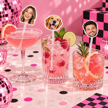 Custom Face Drink Stirrers | Personalized Photo Swizzle Sticks