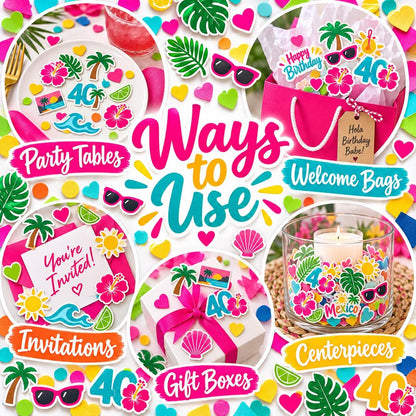 Tropical Birthday Babe Confetti Mix | Custom Age Party Toss