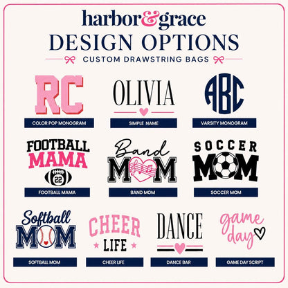 Custom Nylon Drawstring Backpack | Personalized Monogram Gym Bag