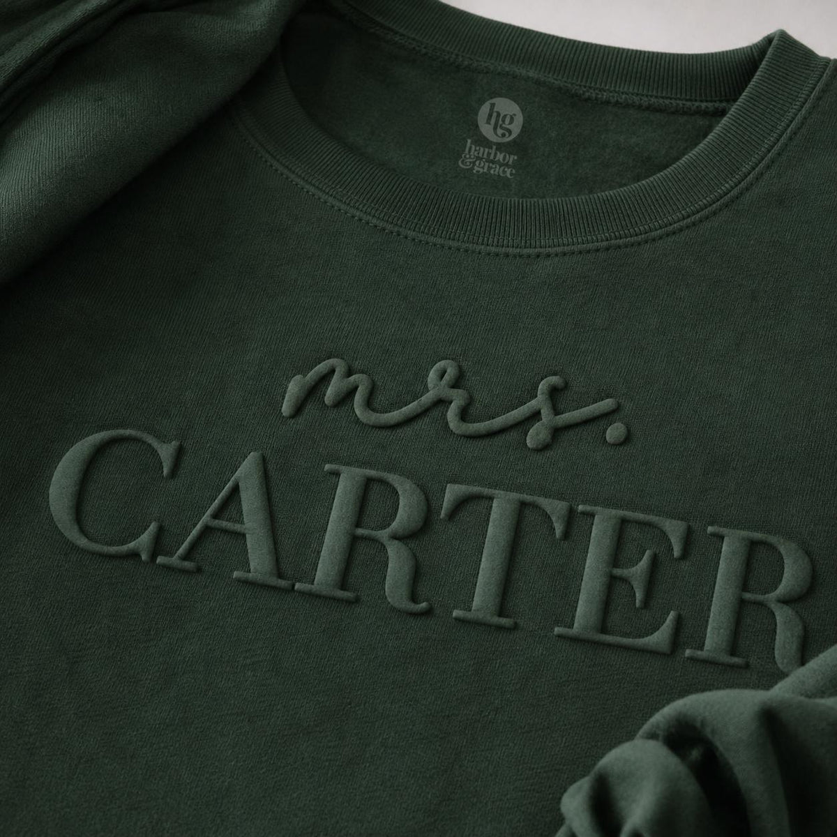 Personalized Puff Mrs. Sweatshirt | Custom Bride Crewneck