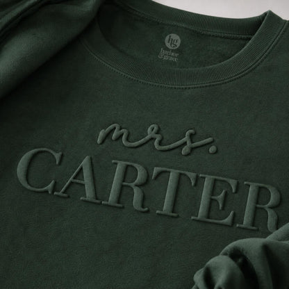 Personalized Puff Mrs. Sweatshirt | Custom Bride Crewneck
