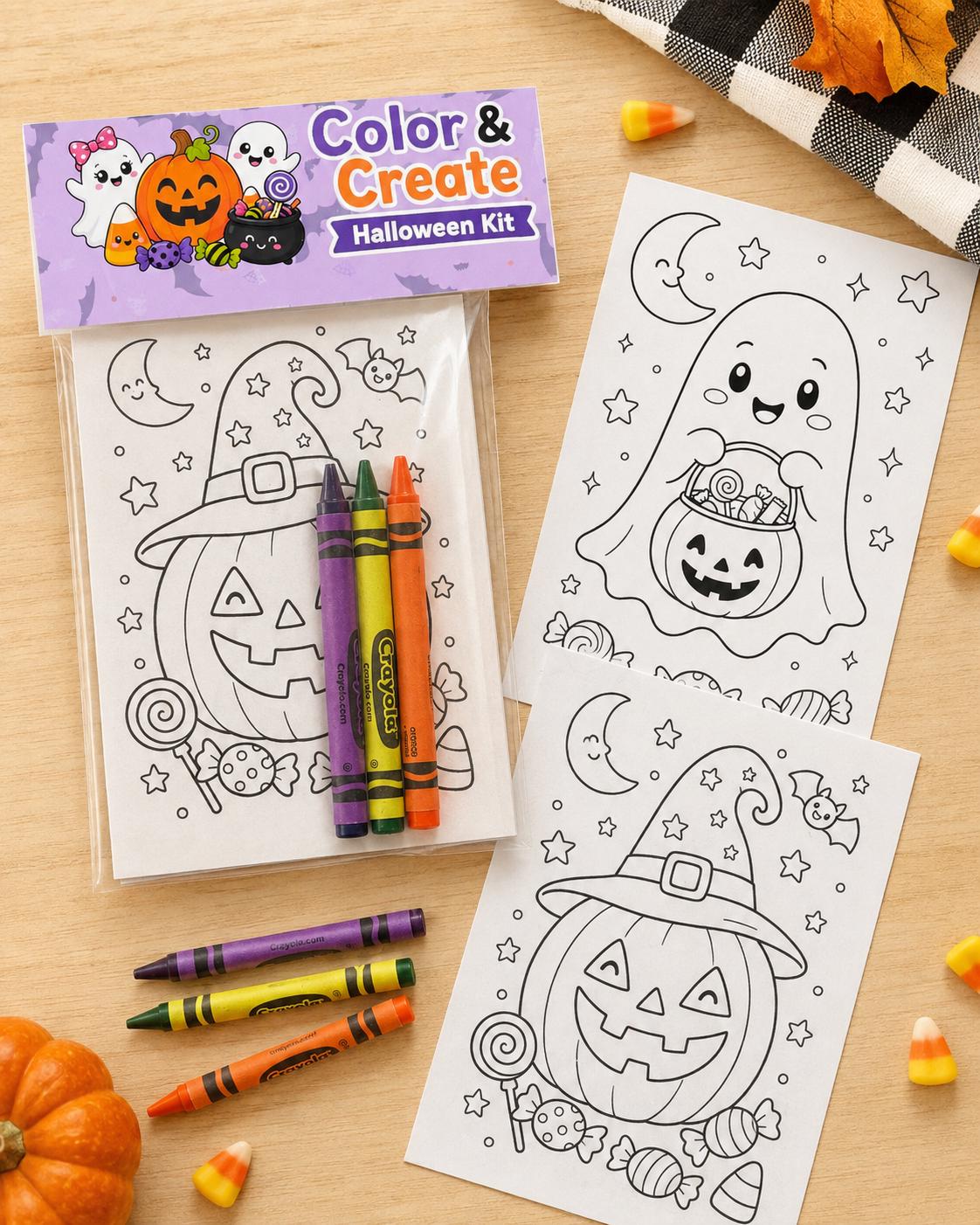 Halloween Coloring Kit for Kids | Non-Candy Classroom Party Favor