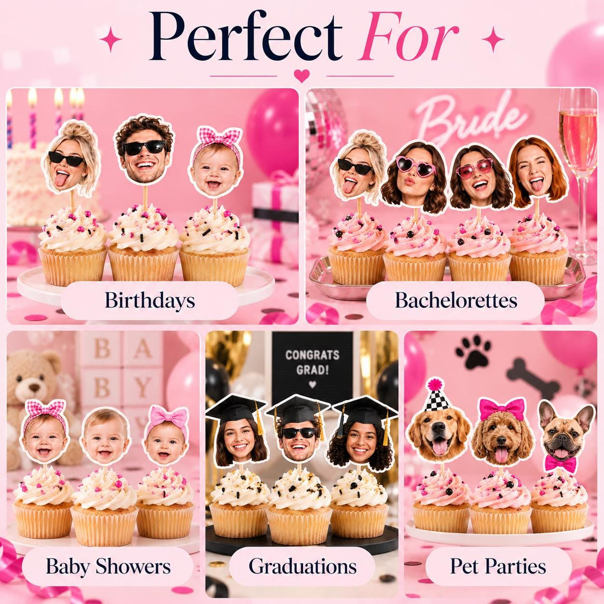 Custom Face Cupcake Toppers
