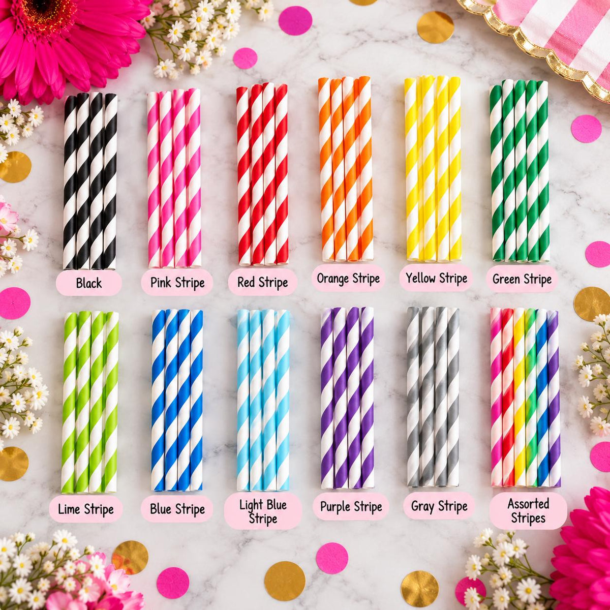 Custom Photo Party Straws | Personalized Face Drink Straws