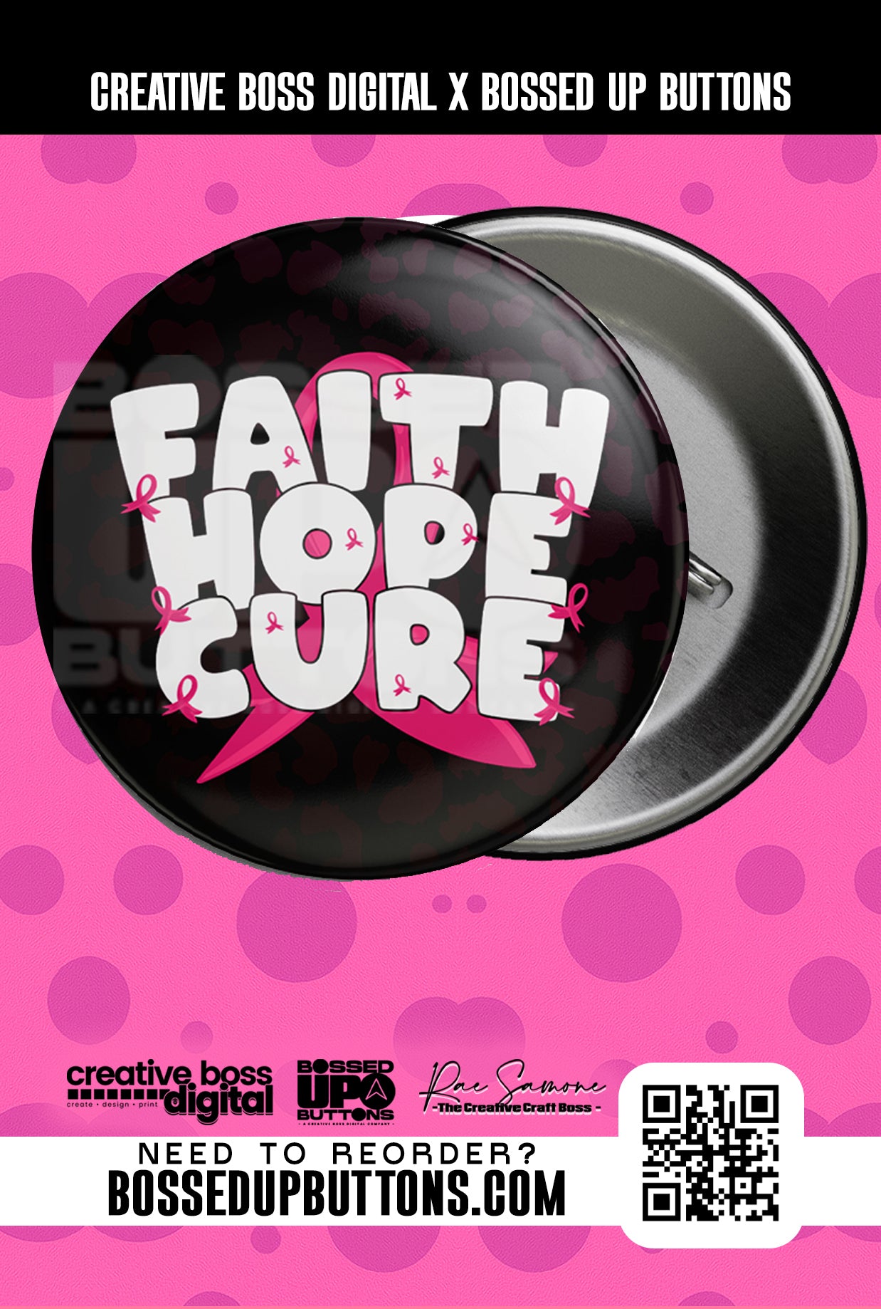 Breast Cancer Awareness Buttons | Pink Ribbon Pins