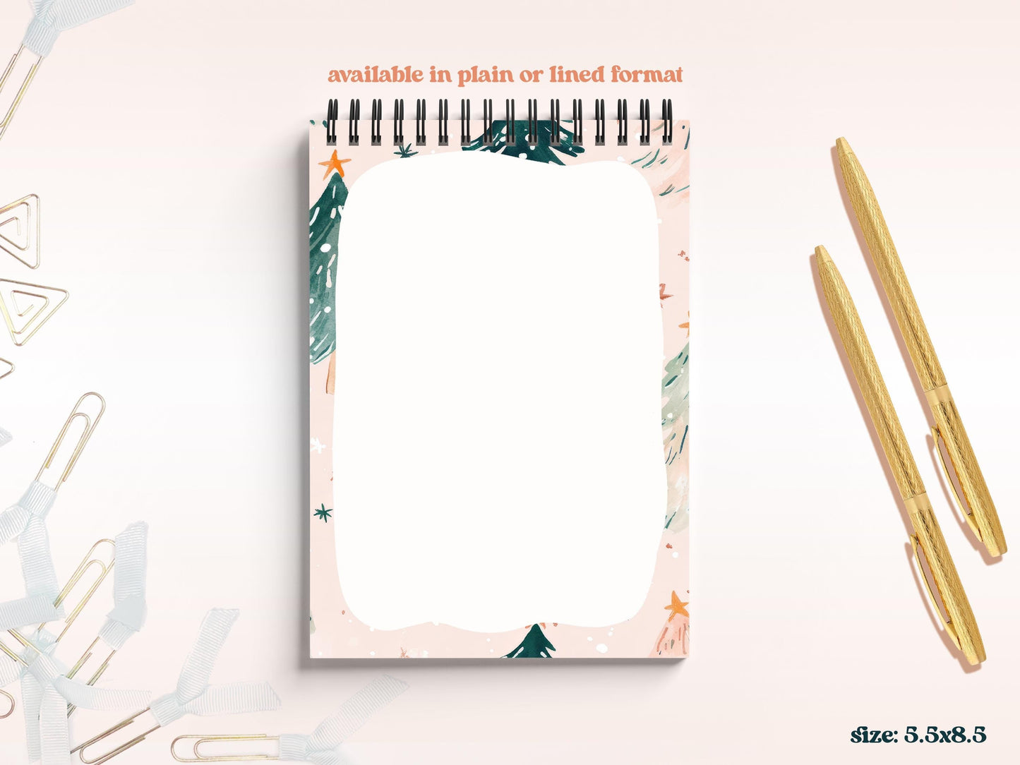 Pink Christmas Tree Notepad Set