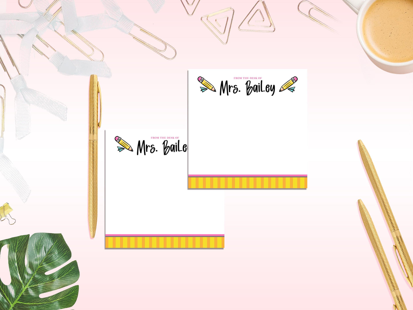 Personalized “From the Desk Of” Teacher Notepad