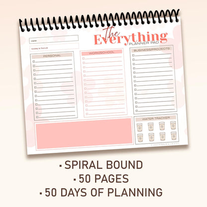The Everything Planner Pad - 10x8 Spiral-Bound Productivity Planner