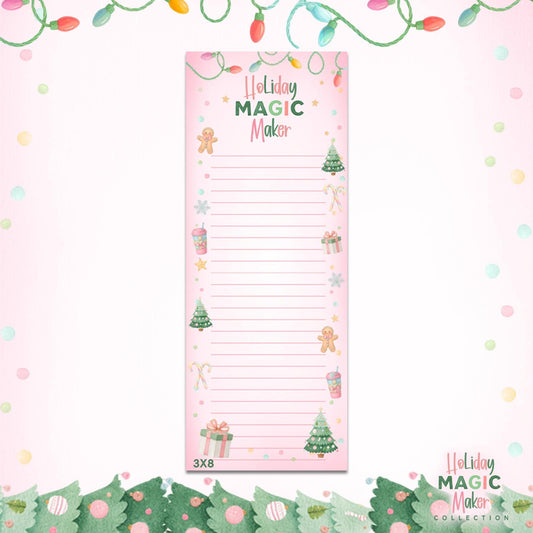 Pink Magic Maker™ List Pad – 3×8 Holiday Planner