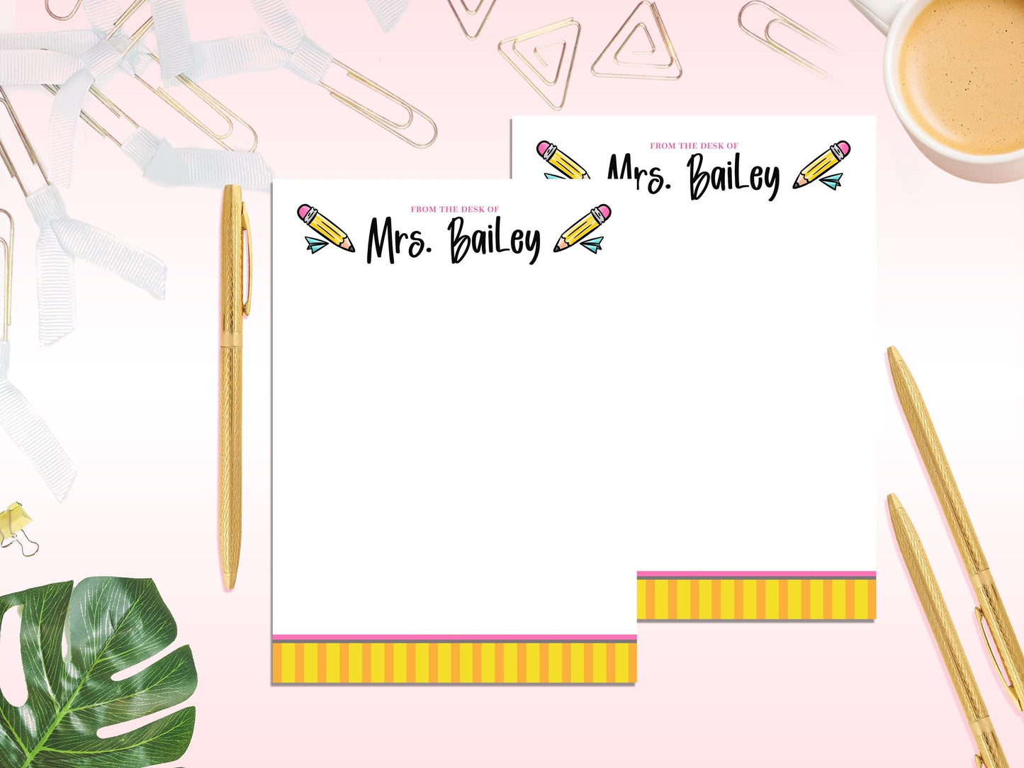Personalized “From the Desk Of” Teacher Notepad