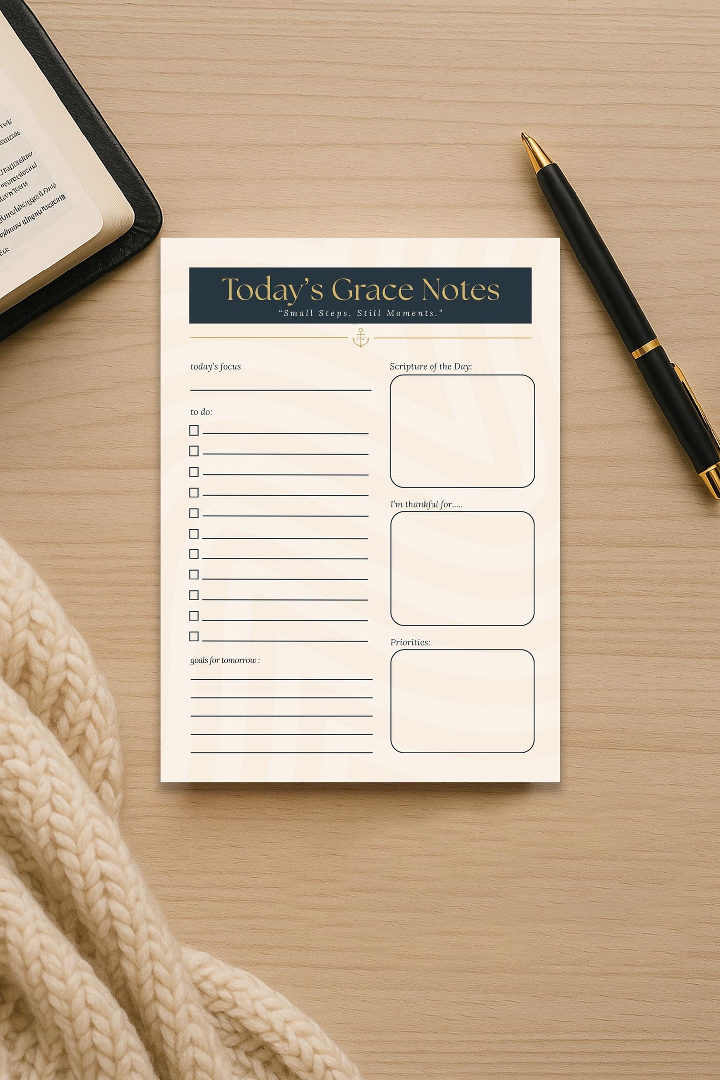 Grace Notes Christian Notepad – 4×6 Daily Scripture Pad