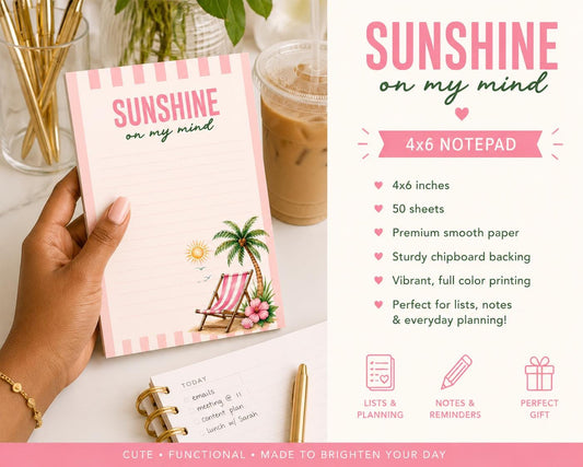 Sunshine on My Mind Notepad product photo 2
