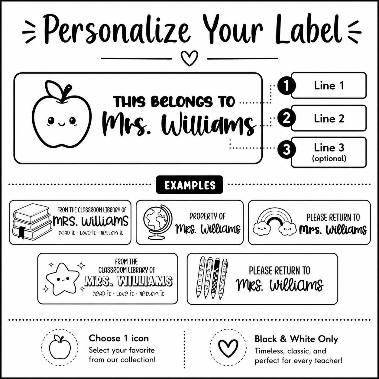 Personalized Teacher Name Labels product photo 4