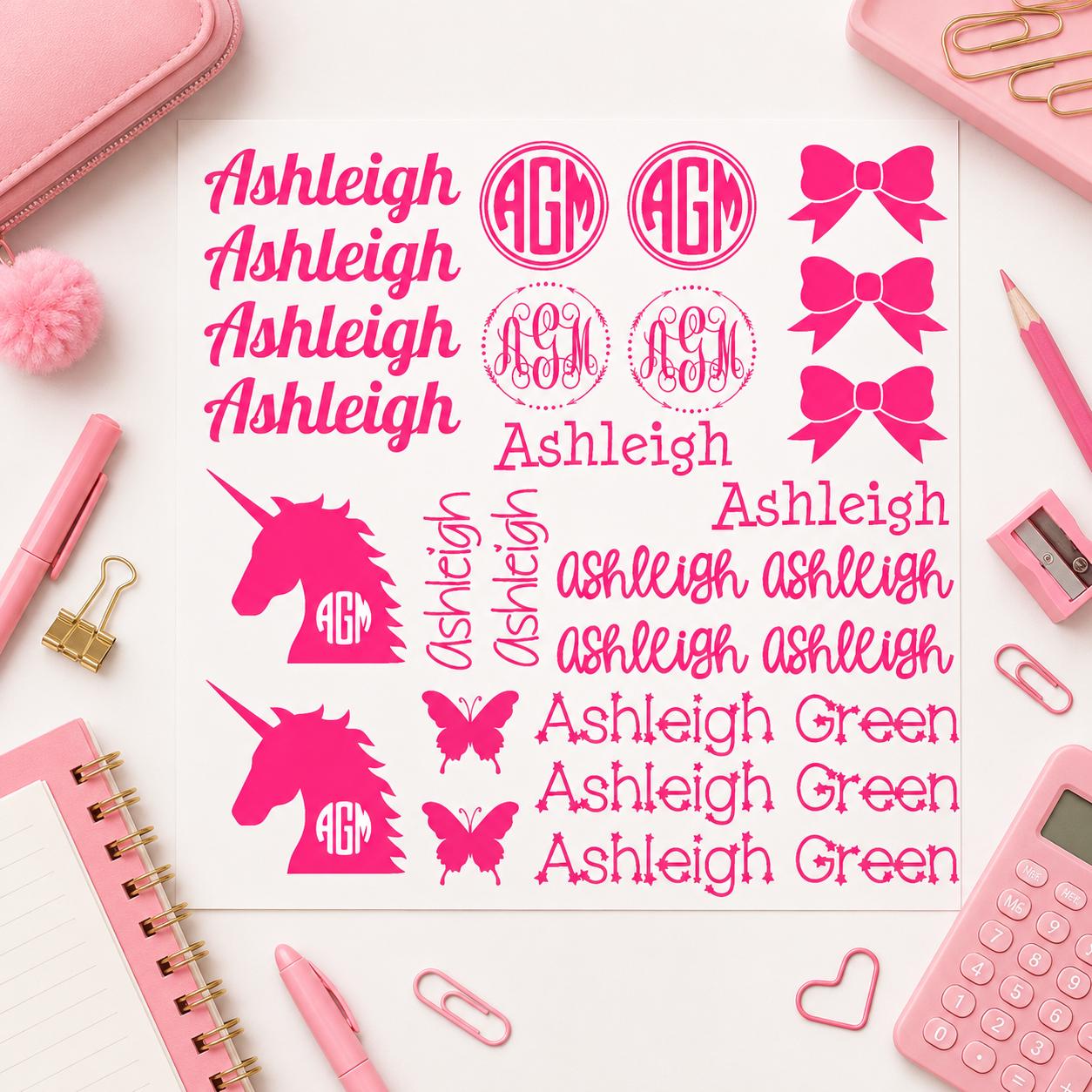 Personalized Vinyl Name Decal Sheet product photo 5