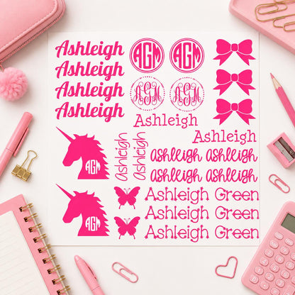 Personalized Vinyl Name Decal Sheet product photo 5