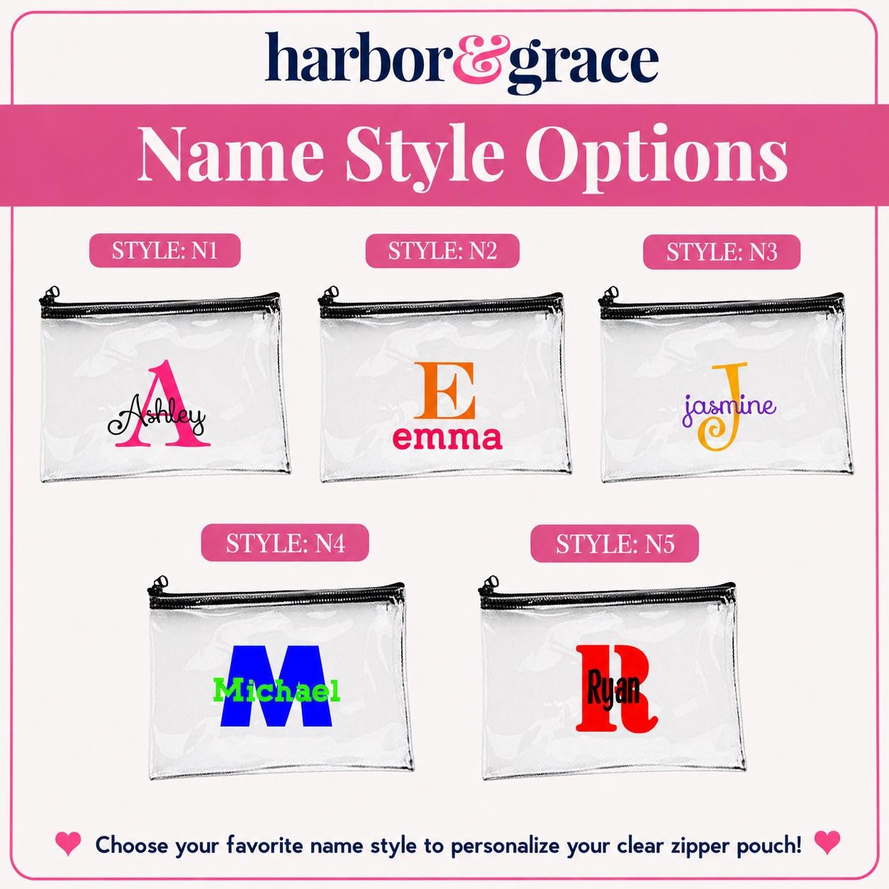 Personalized Clear Zipper Pouch product photo 9