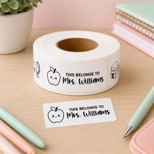 Personalized Teacher Name Labels by Harbor & Grace