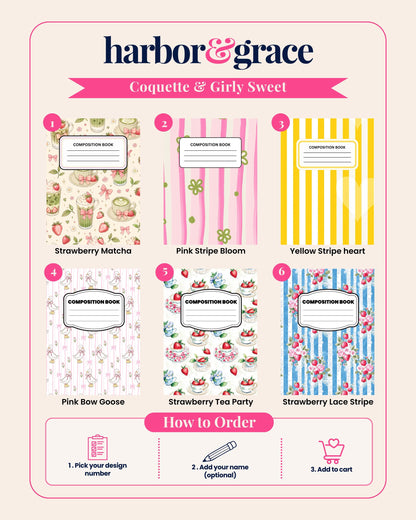 Coquette & Girly Composition Notebook product photo 3