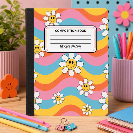 Groovy & Retro Composition Notebook by Harbor & Grace