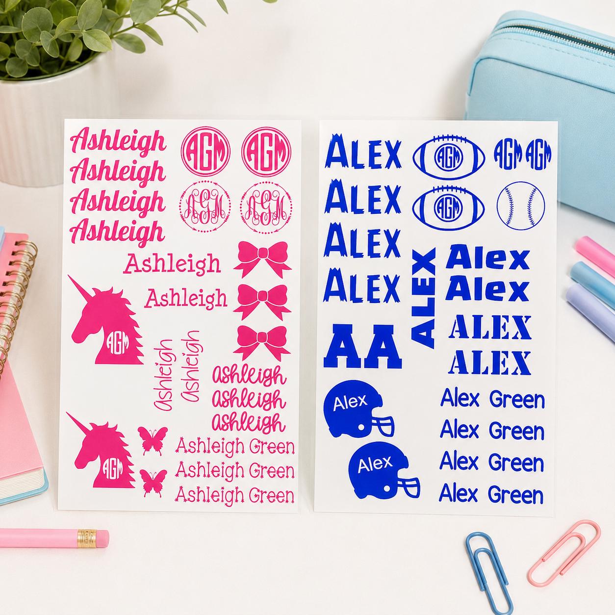 Personalized Vinyl Name Decal Sheet product photo 6