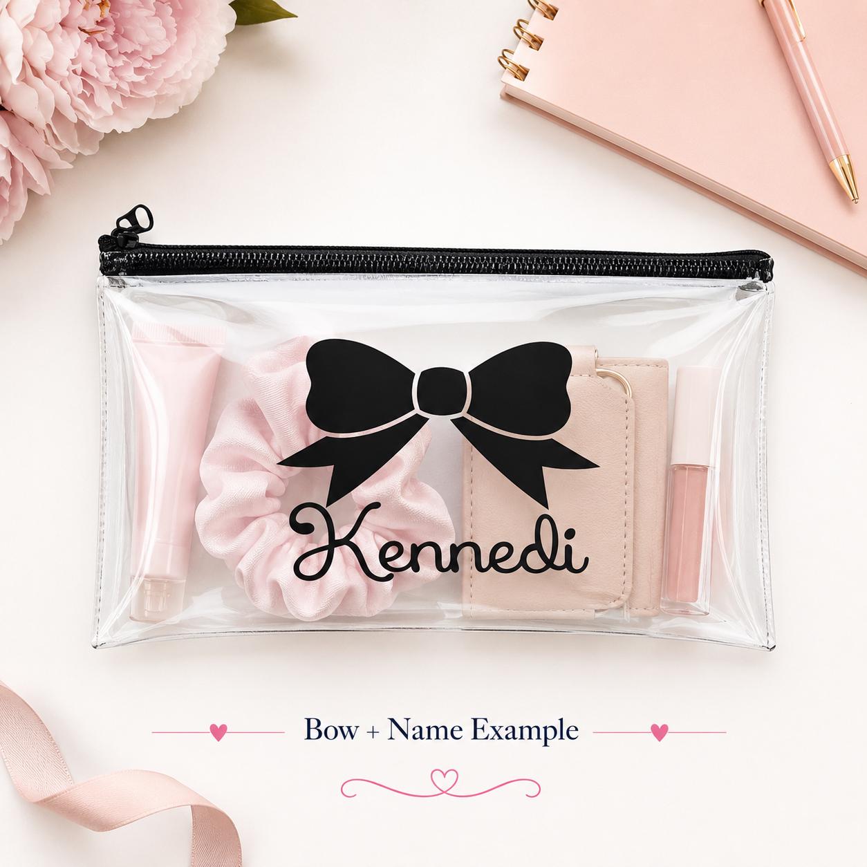 Personalized Clear Zipper Pouch by Harbor & Grace