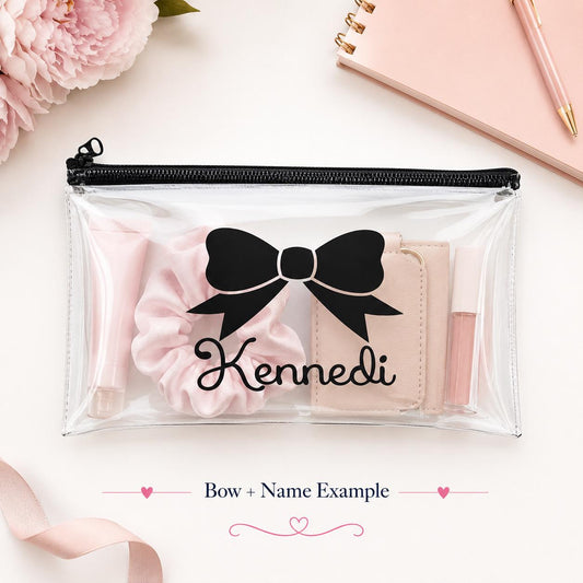 Personalized Clear Zipper Pouch by Harbor & Grace