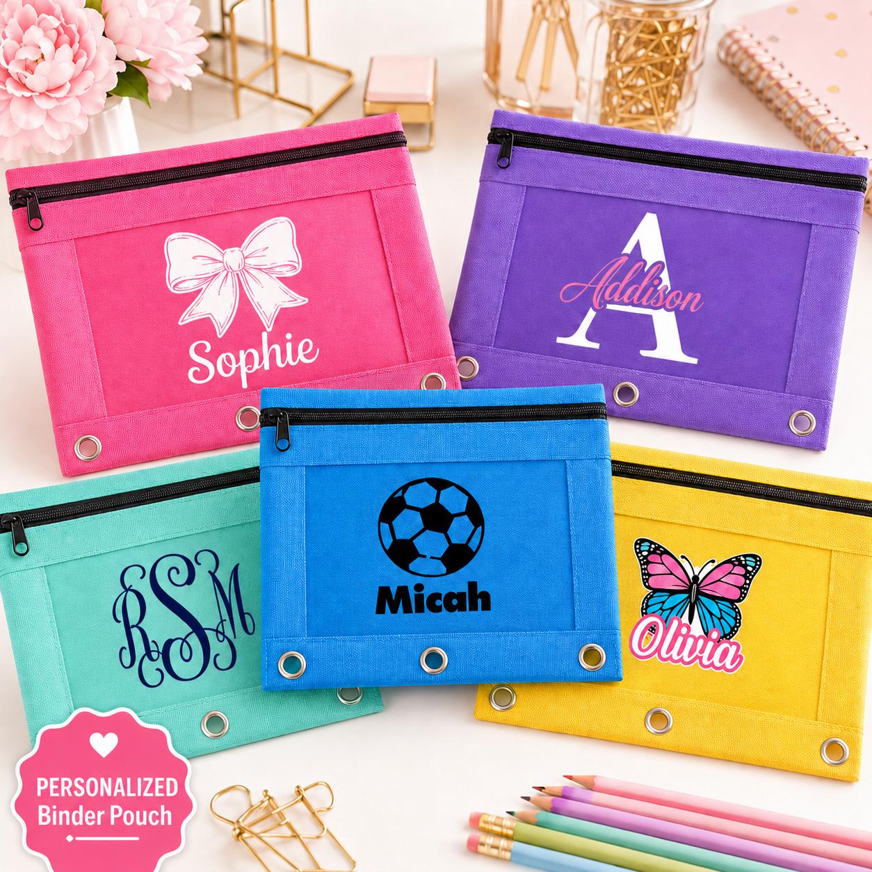 Personalized 3-Ring Binder Pencil Pouch product photo 2