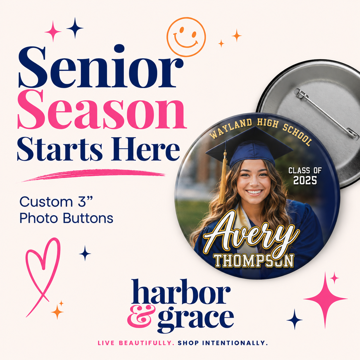 Custom Graduation Photo Button