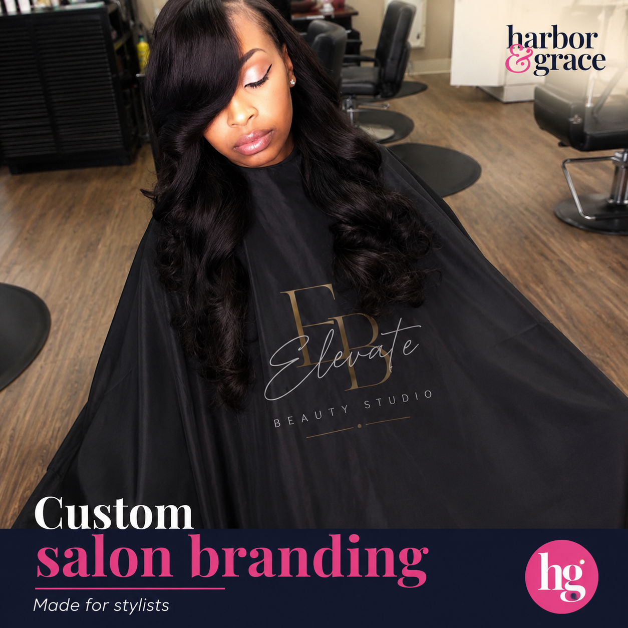 Custom Logo Salon Cape, Personalized Barber Hair Cutting Cape (Nylon)