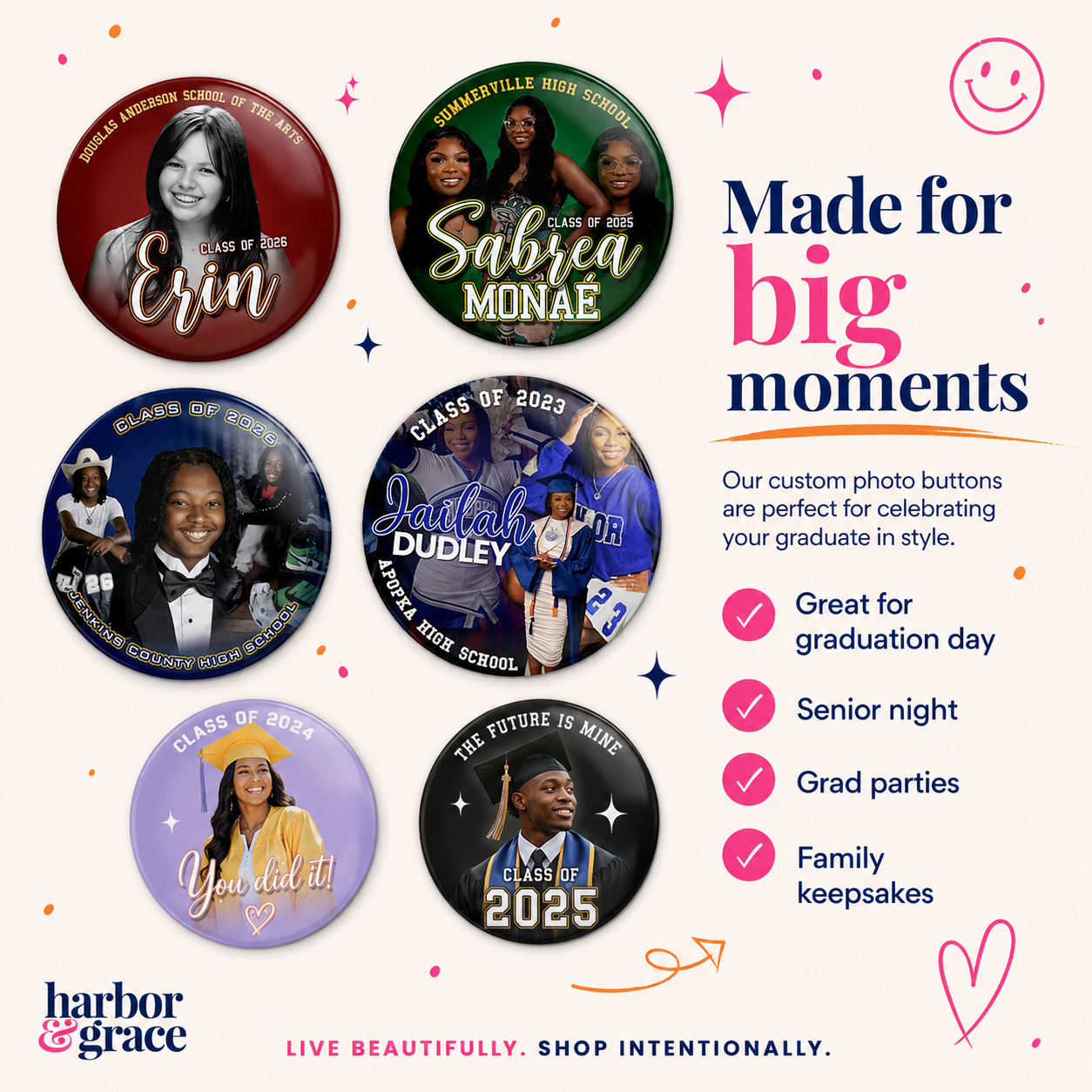 Custom Graduation Photo Button