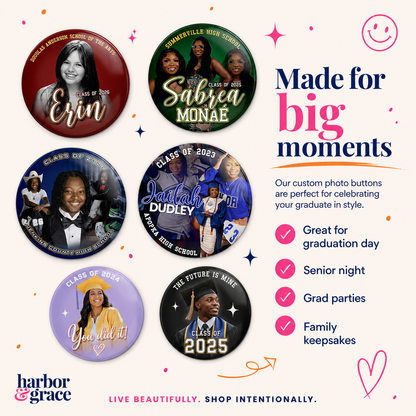 Custom Graduation Photo Button